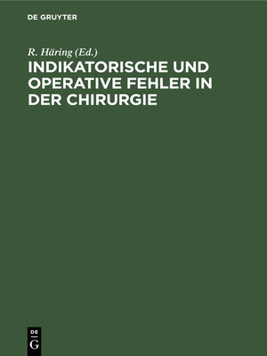 cover image of Indikatorische und operative Fehler in der Chirurgie
